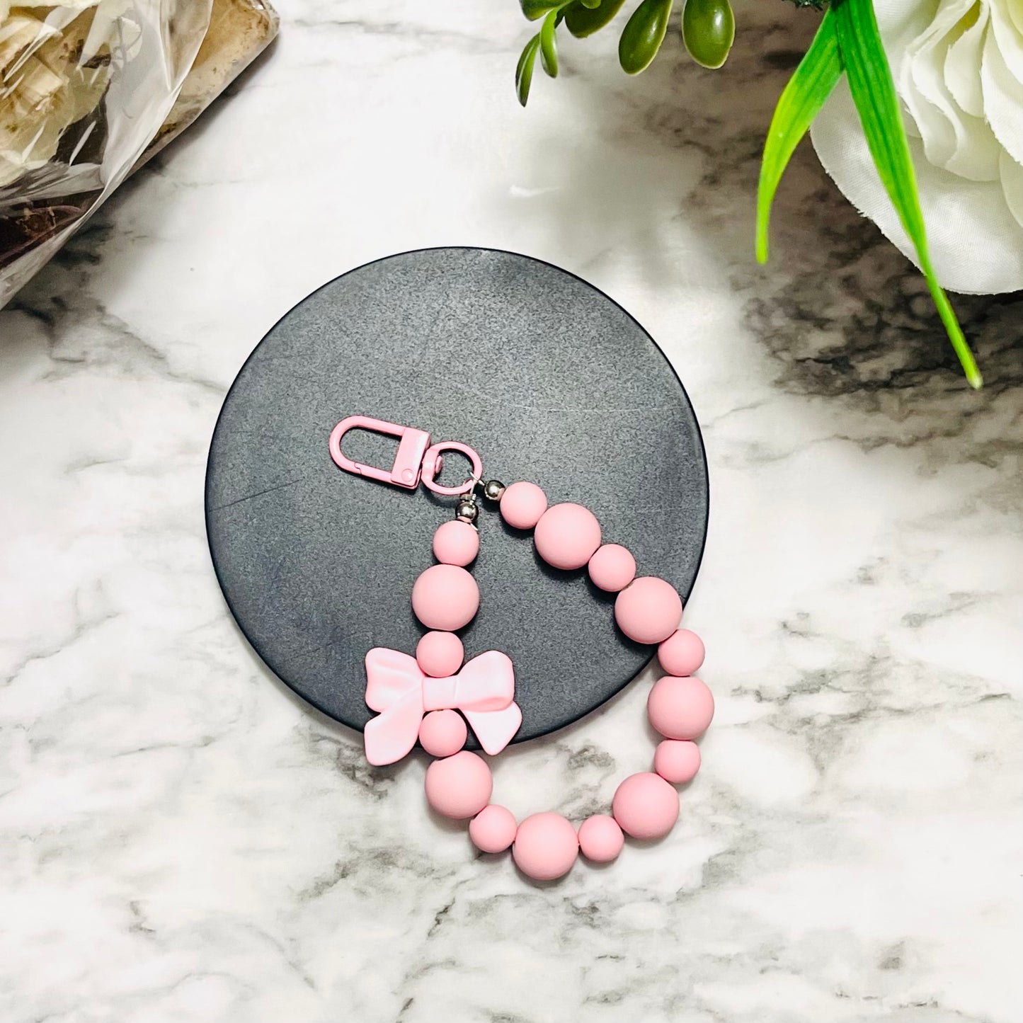 Charmed Bubblegum Bow Wristlet - Keychain