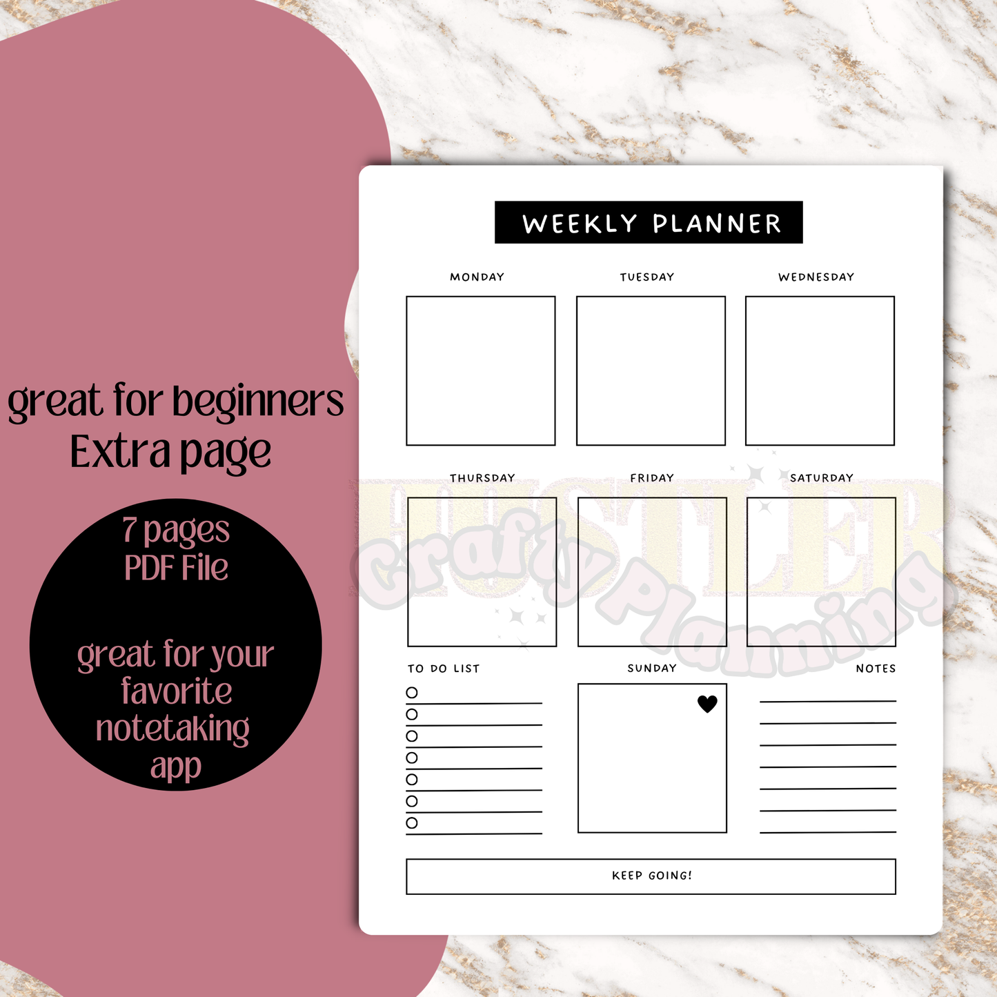 Coastal Weekly Planner Template - Digital Template